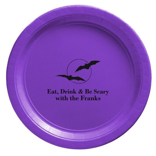 Full Moon with Bats Paper Plates